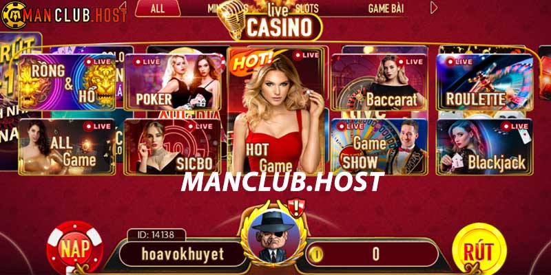 Cổng game Manclub sở hữu giao diện game cực kỳ đặc sắc